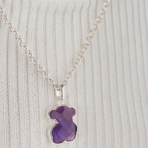 Tous Silver and Amethyst Icon Color Pendant - Picture 5 of 6